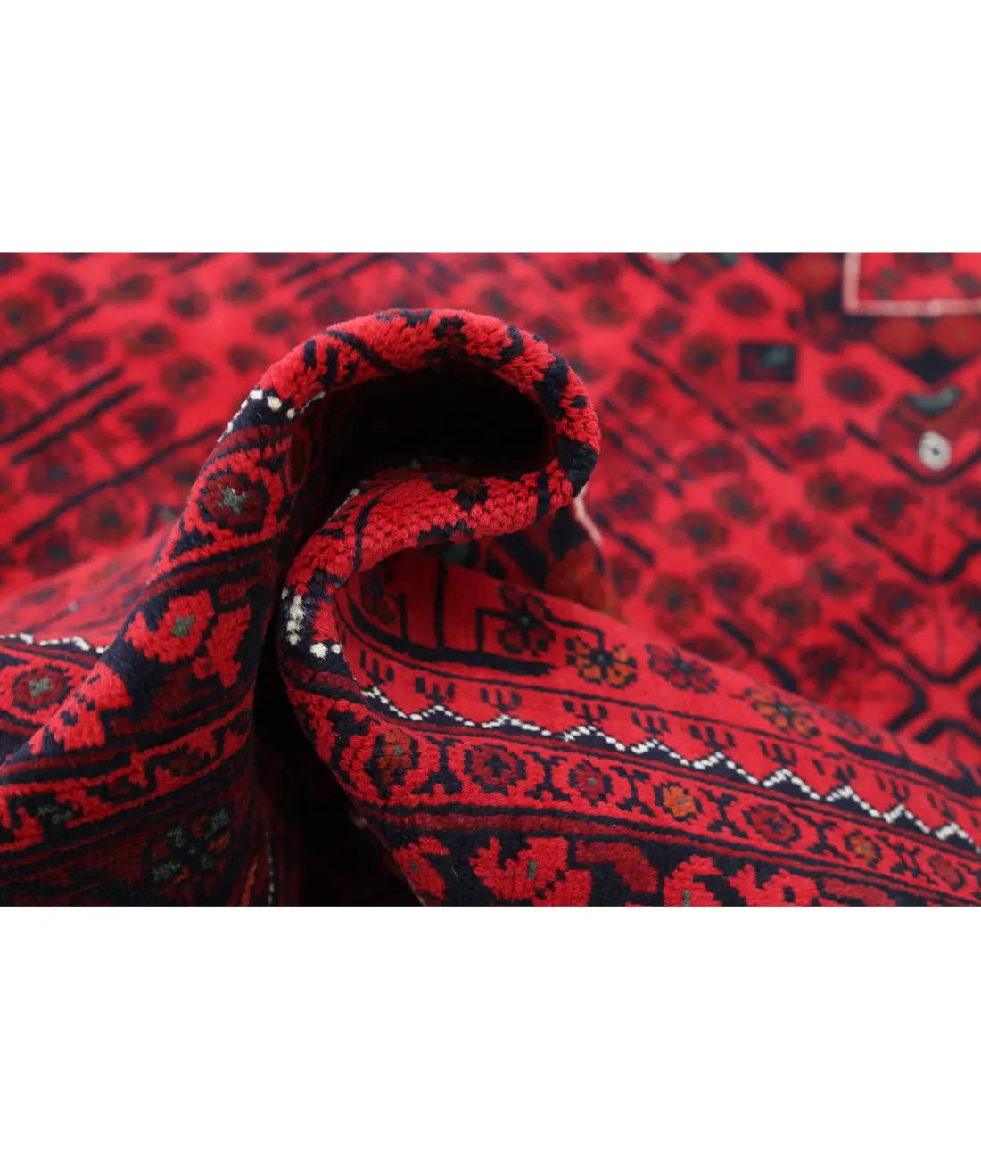 Tapis afghan en laine Khamyab noué à la main - 6'6'' x 9'5''