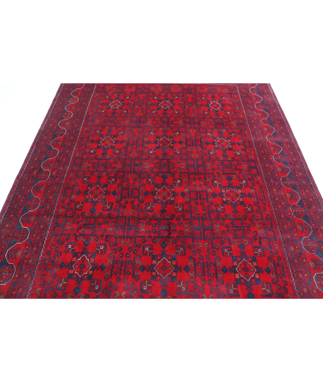 Tapis afghan en laine Khamyab noué à la main - 6'8'' x 9'4''