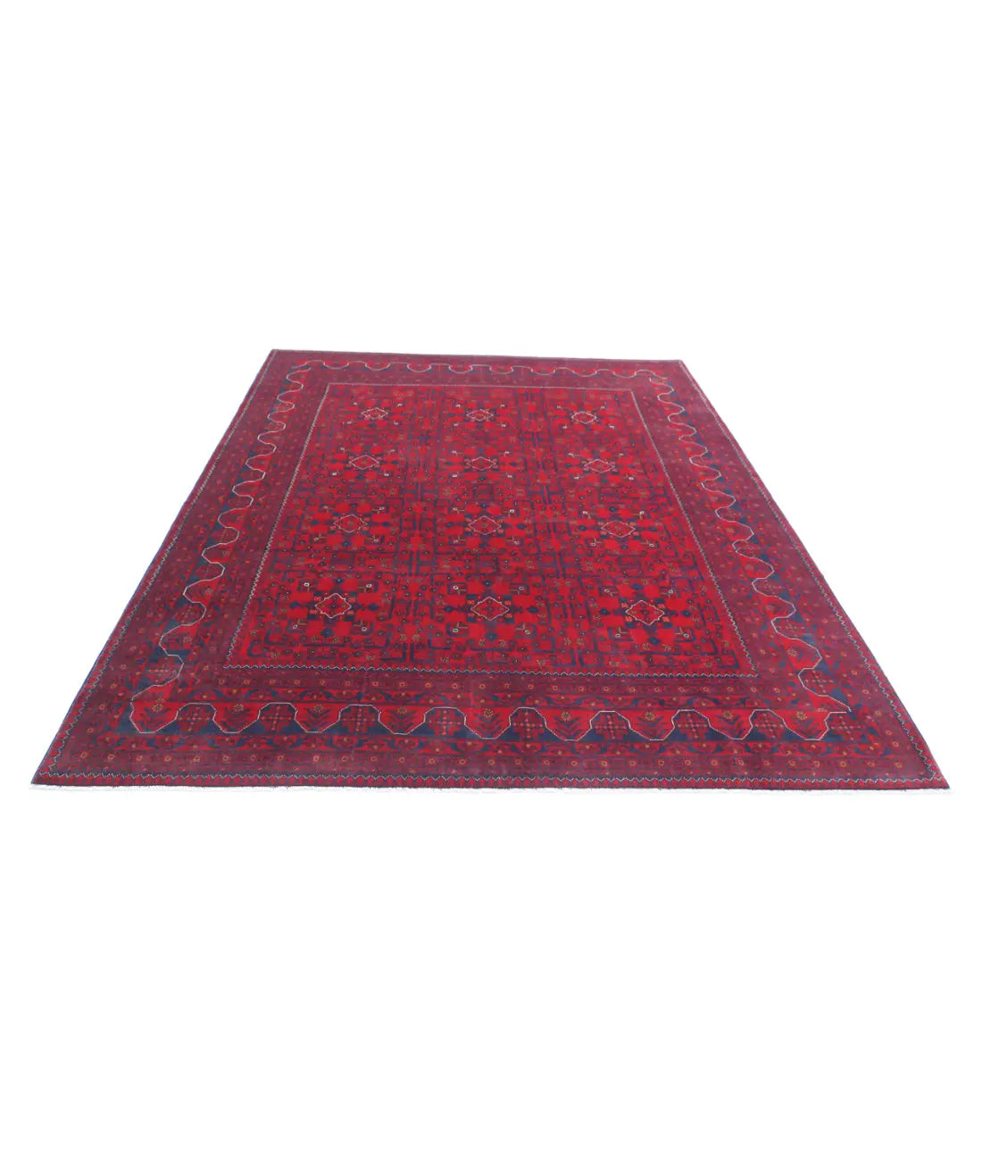 Tapis afghan en laine Khamyab noué à la main - 6'8'' x 9'4''