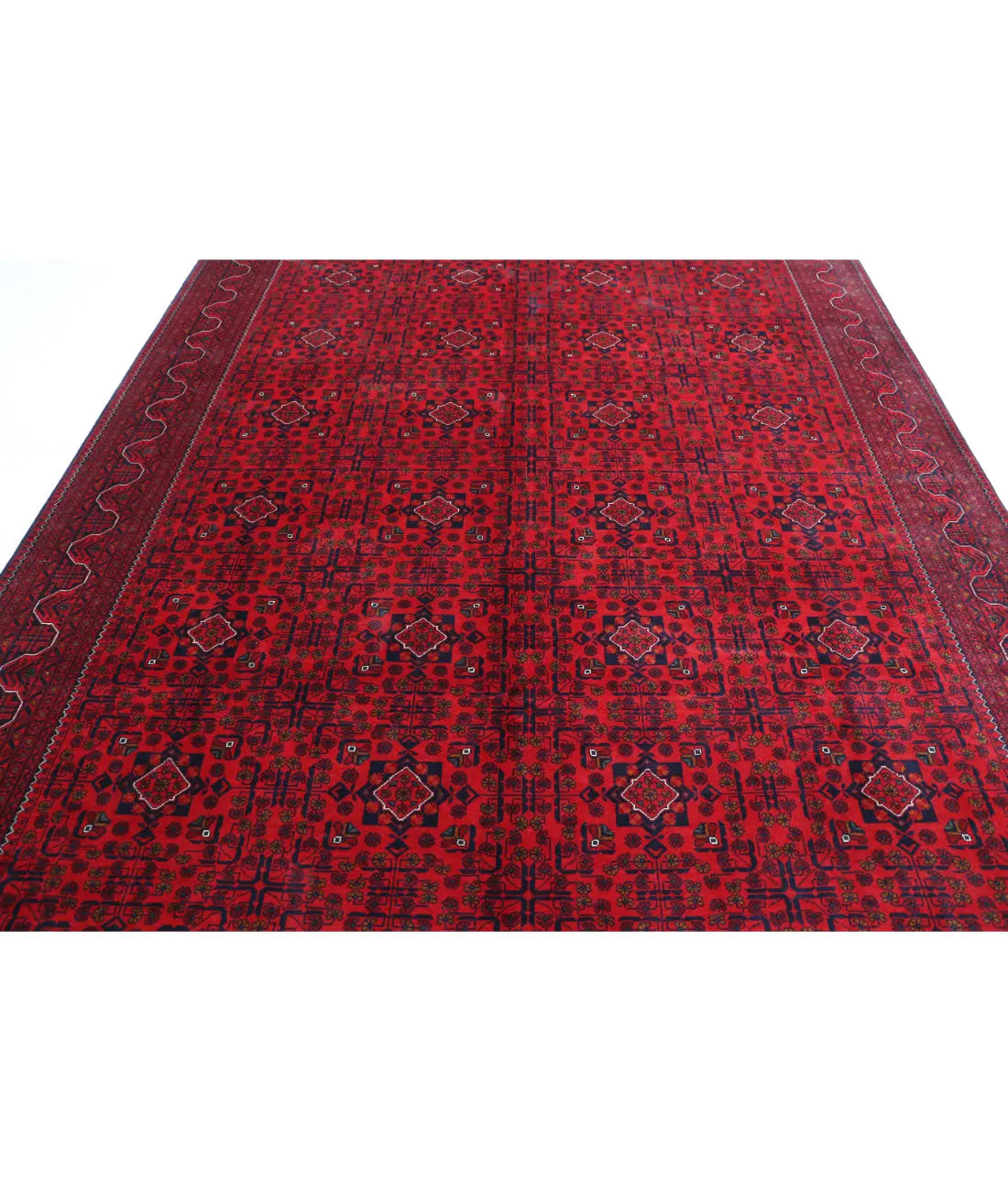 Tapis afghan en laine Khamyab noué à la main - 8'4'' x 11'3''