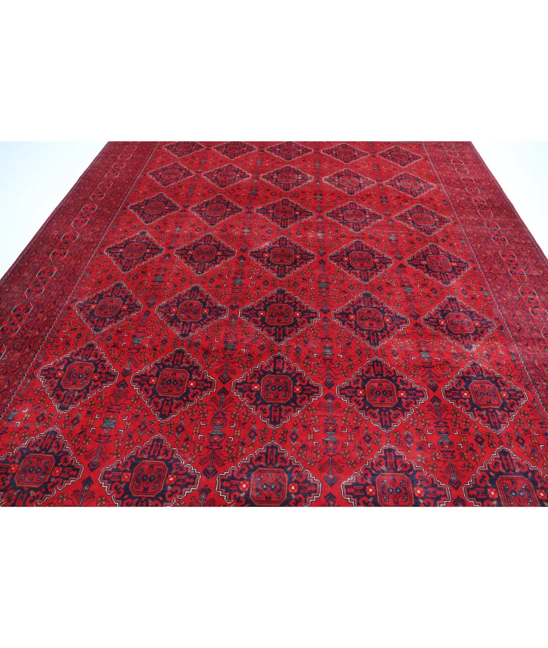 Hand Knotted Afghan Khamyab Wool Rug - 9'8'' x 12'4''