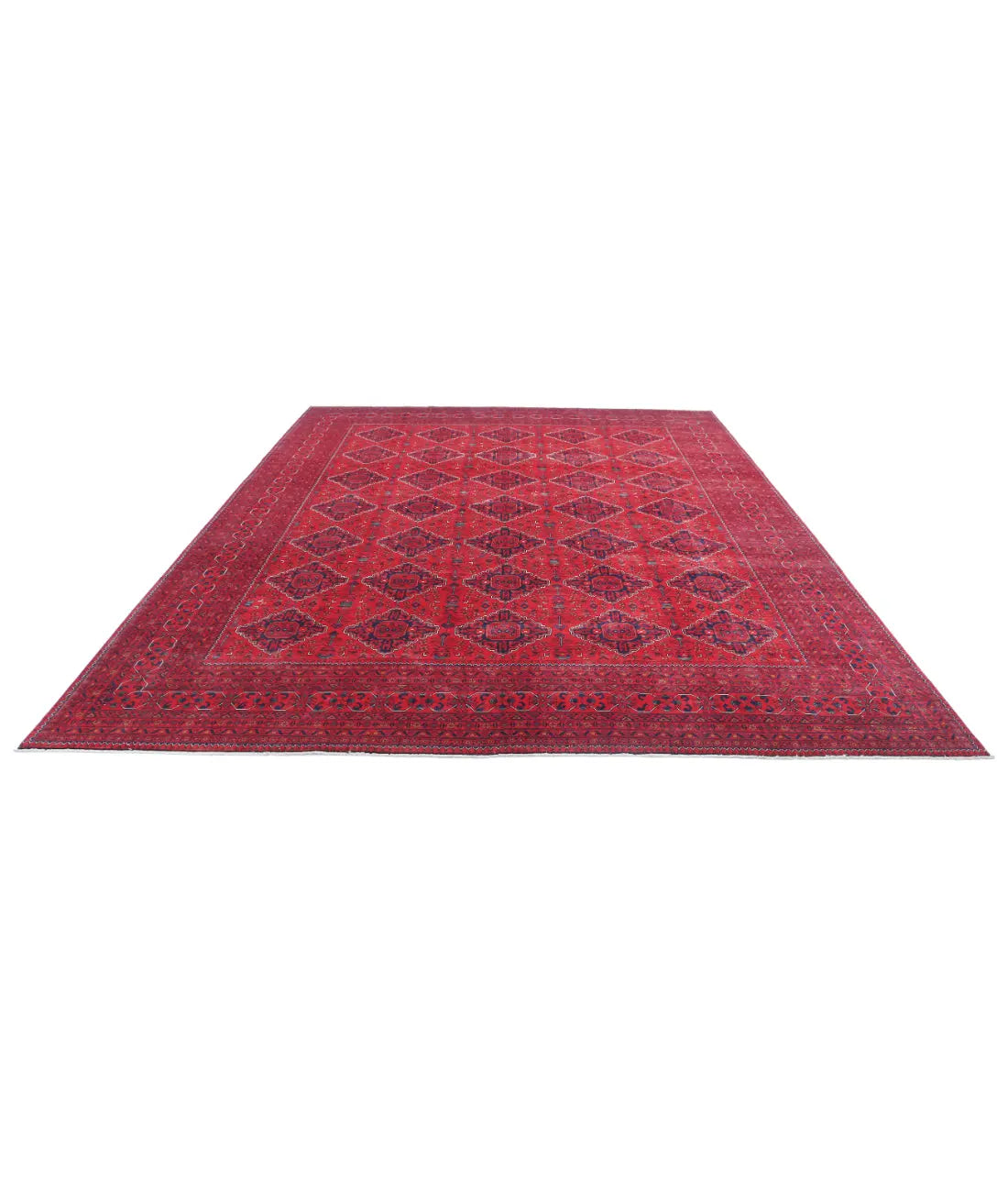 Hand Knotted Afghan Khamyab Wool Rug - 9'8'' x 12'4''