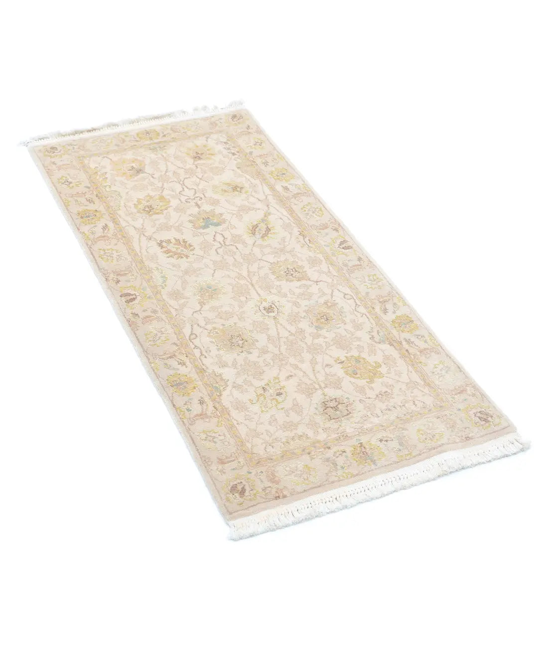 Hand Knotted Agra Kashan Wool Rug - 2'0'' x 4'1''