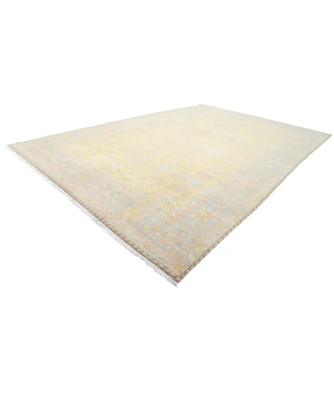 Hand Knotted Agra Wool Rug - 12'0'' x 18'2''