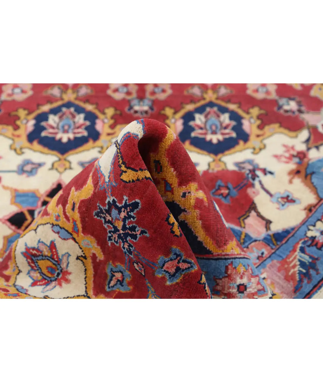 Hand Knotted Agra Wool Rug - 5'0'' x 7'0''