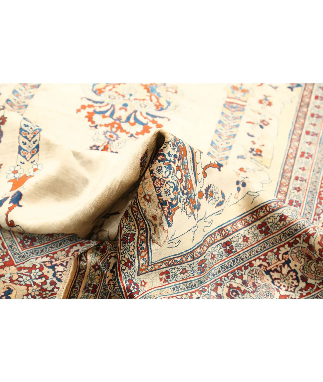 Hand Knotted Antique Masterpiece Persian Haji Jalili Silk Rug - 4'2'' x 6'5'' - Arteverk Rugs Area rug