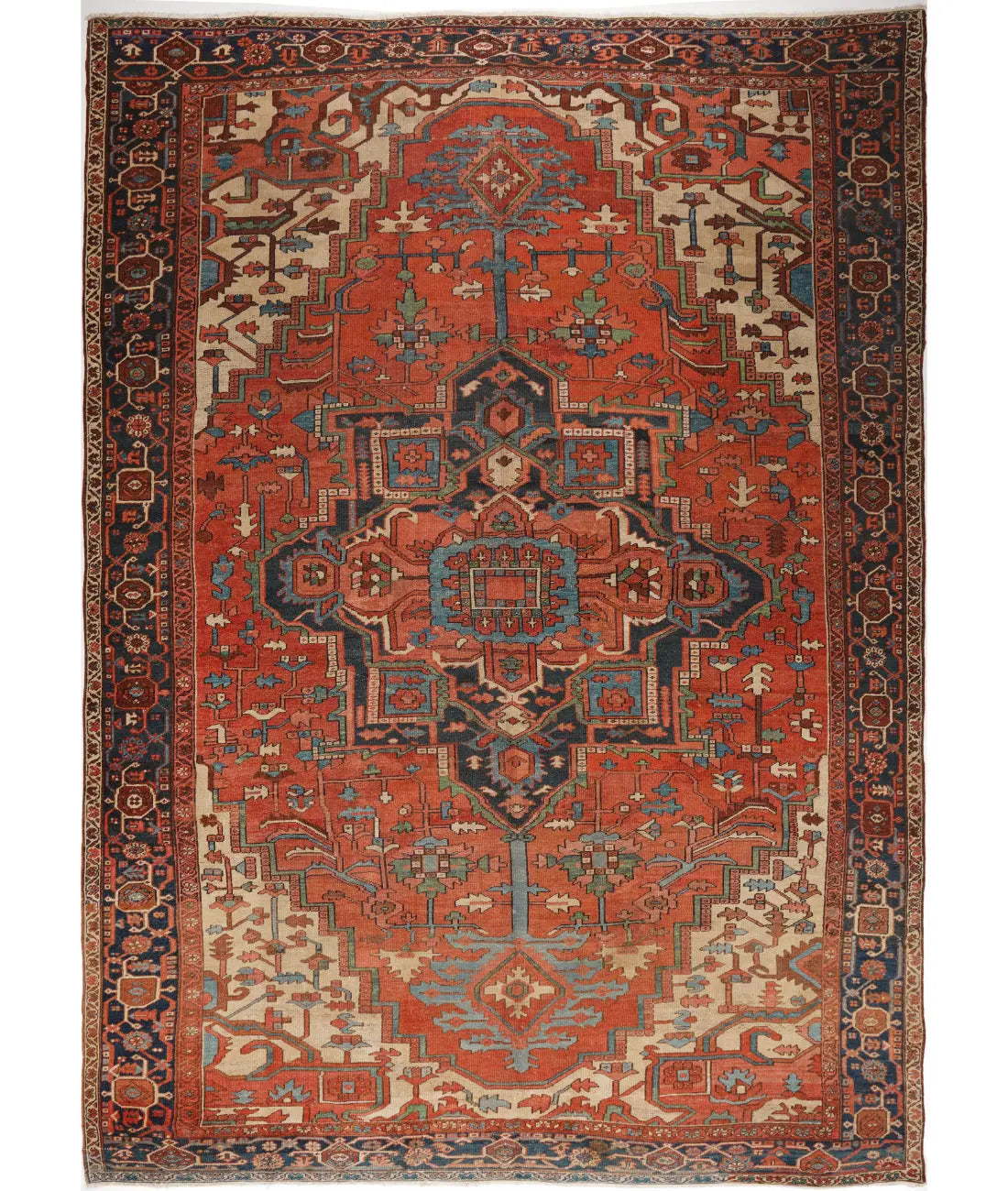 Hand Knotted Antique Masterpiece Oriental Heriz Wool Rug - 10'0'' x 14'5''