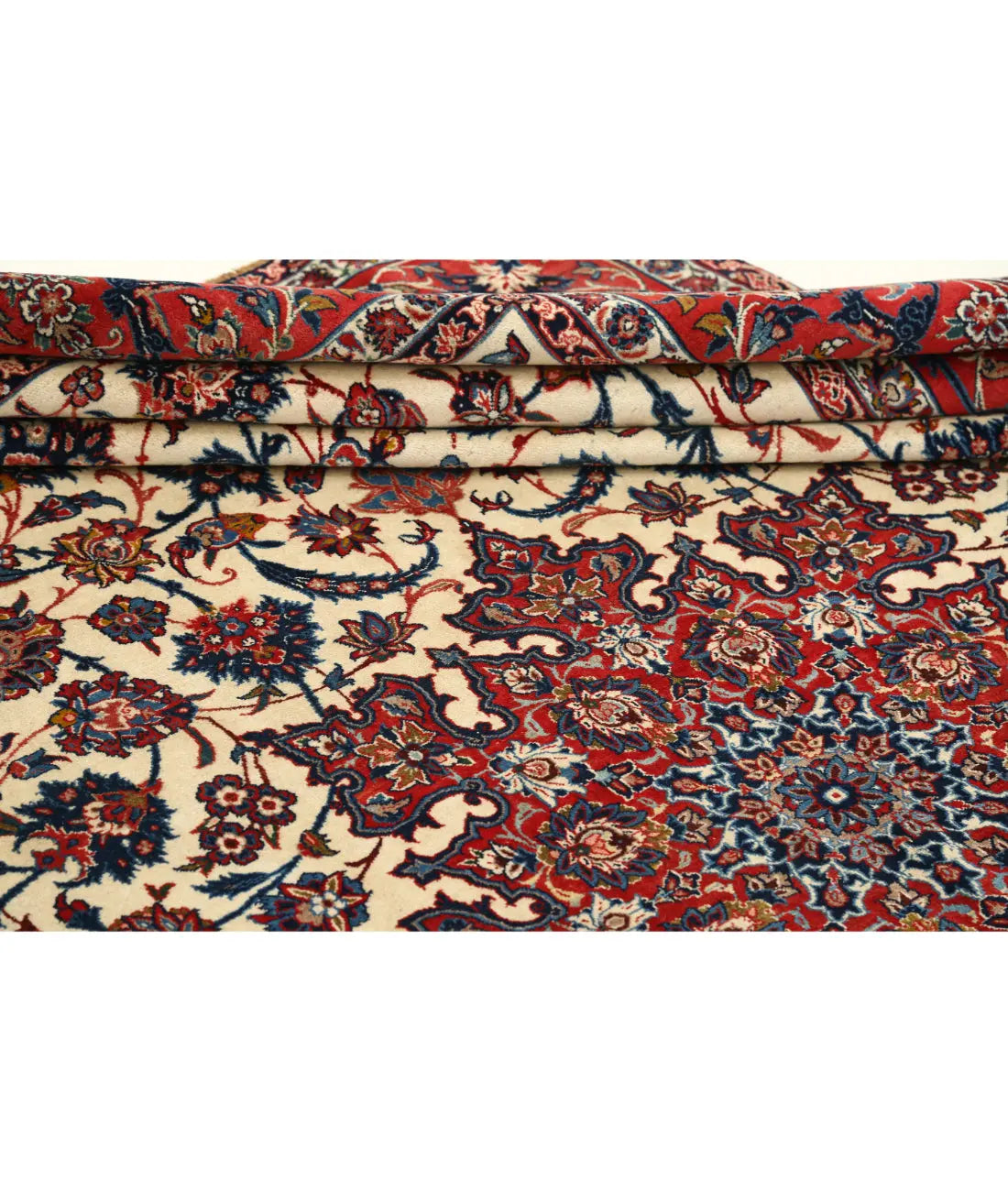 Hand Knotted Antique Masterpiece Persian Isfahan Wool Rug - 7'4'' x 11'1'' - Arteverk Rugs Area rug