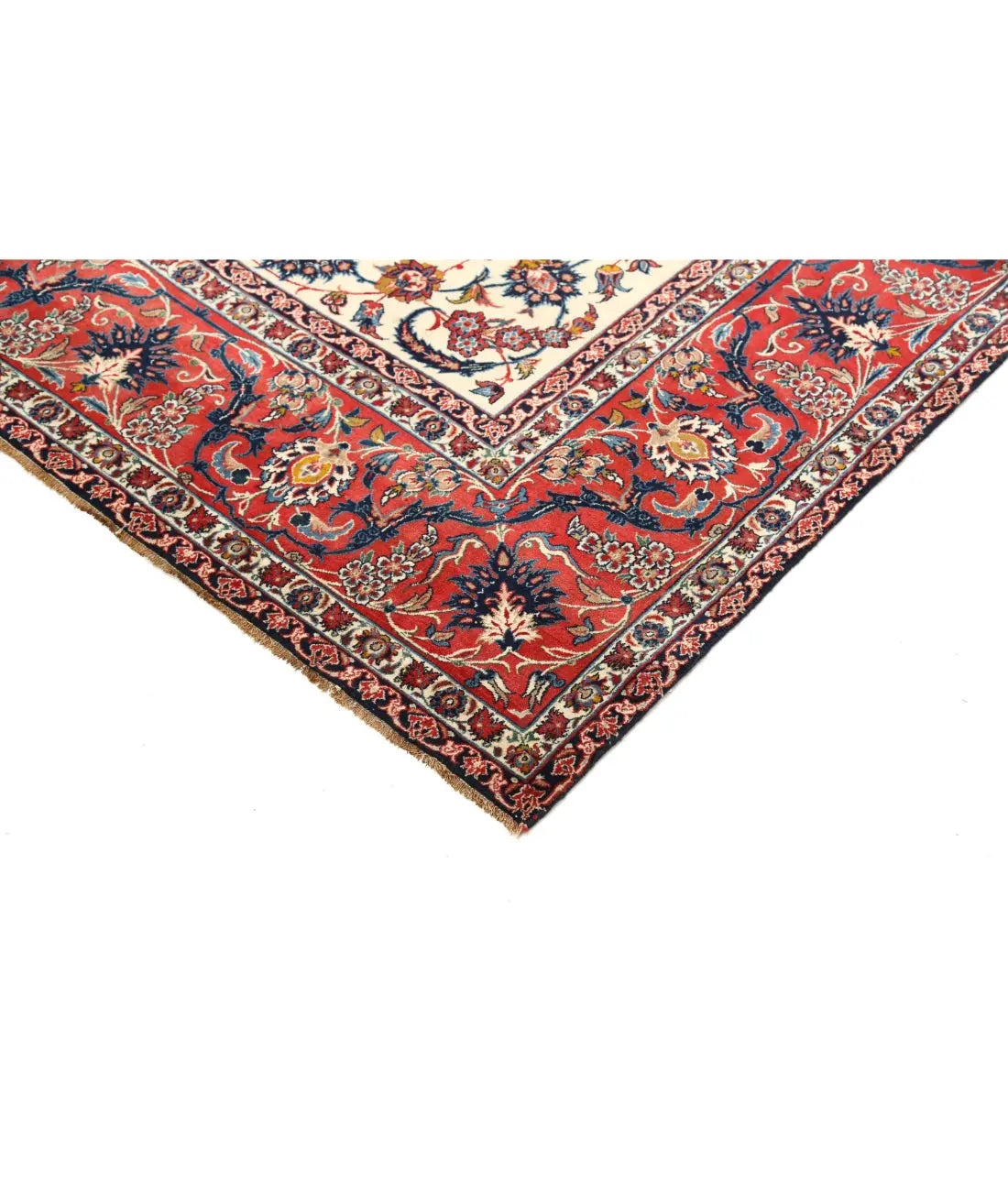Hand Knotted Antique Masterpiece Persian Isfahan Wool Rug - 7'4'' x 11'1'' - Arteverk Rugs Area rug