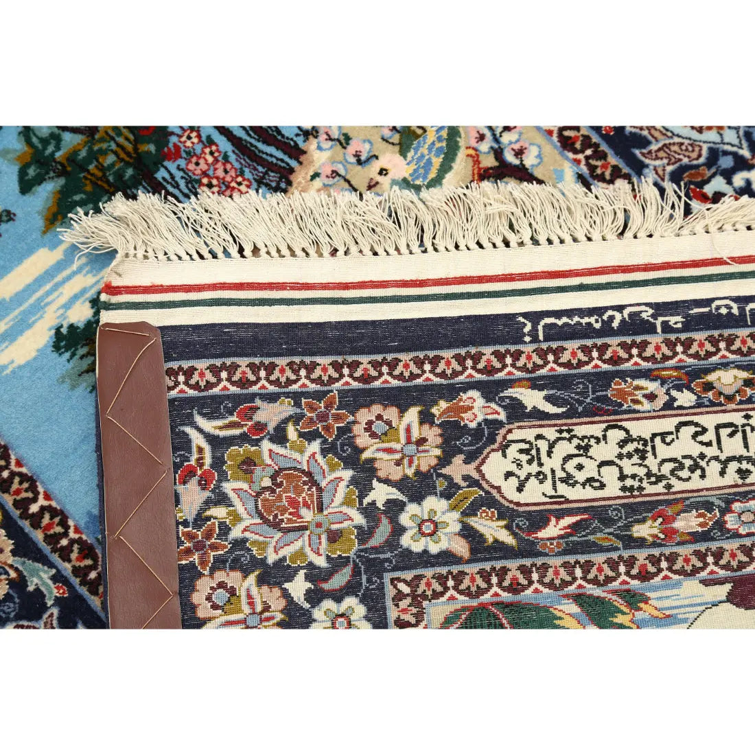 Alfombra persa de lana y seda de Isfahán, obra maestra antigua anudada a mano - 2'5'' x 11'3''