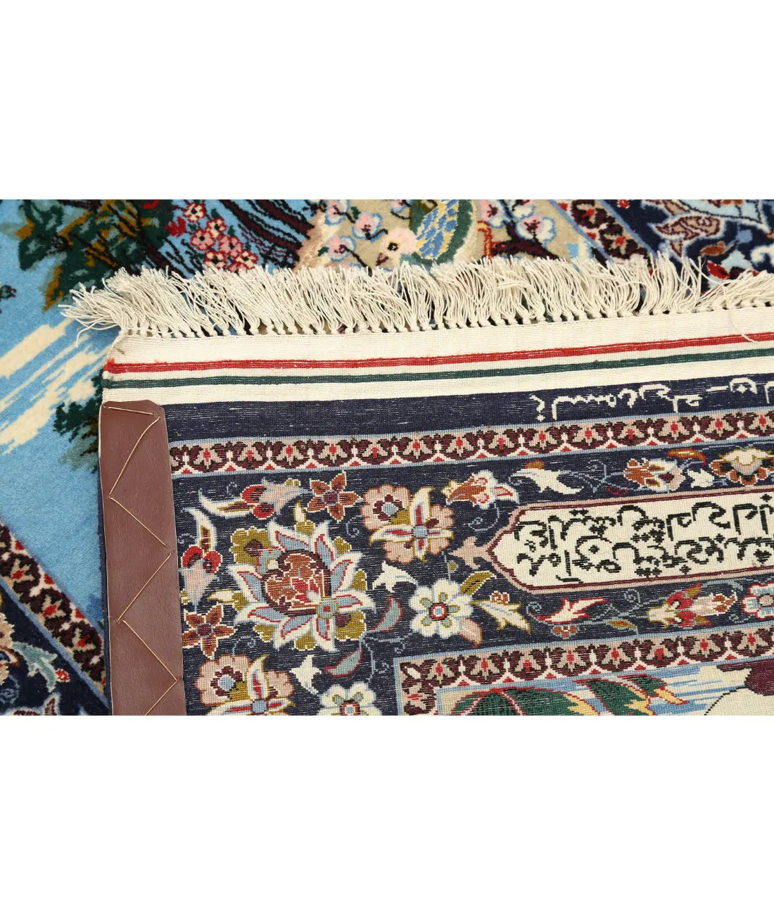 Alfombra persa de lana y seda de Isfahán, obra maestra antigua anudada a mano - 2'5'' x 11'3''