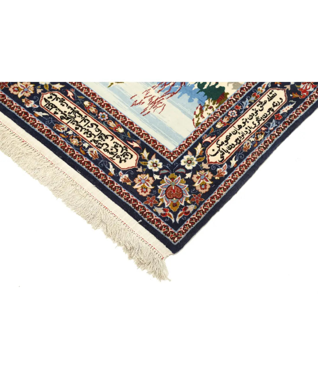 Hand Knotted Antique Masterpiece Persian Isfahan Wool & Silk Rug - 2'5'' x 11'3'' - Arteverk Rugs Area rug