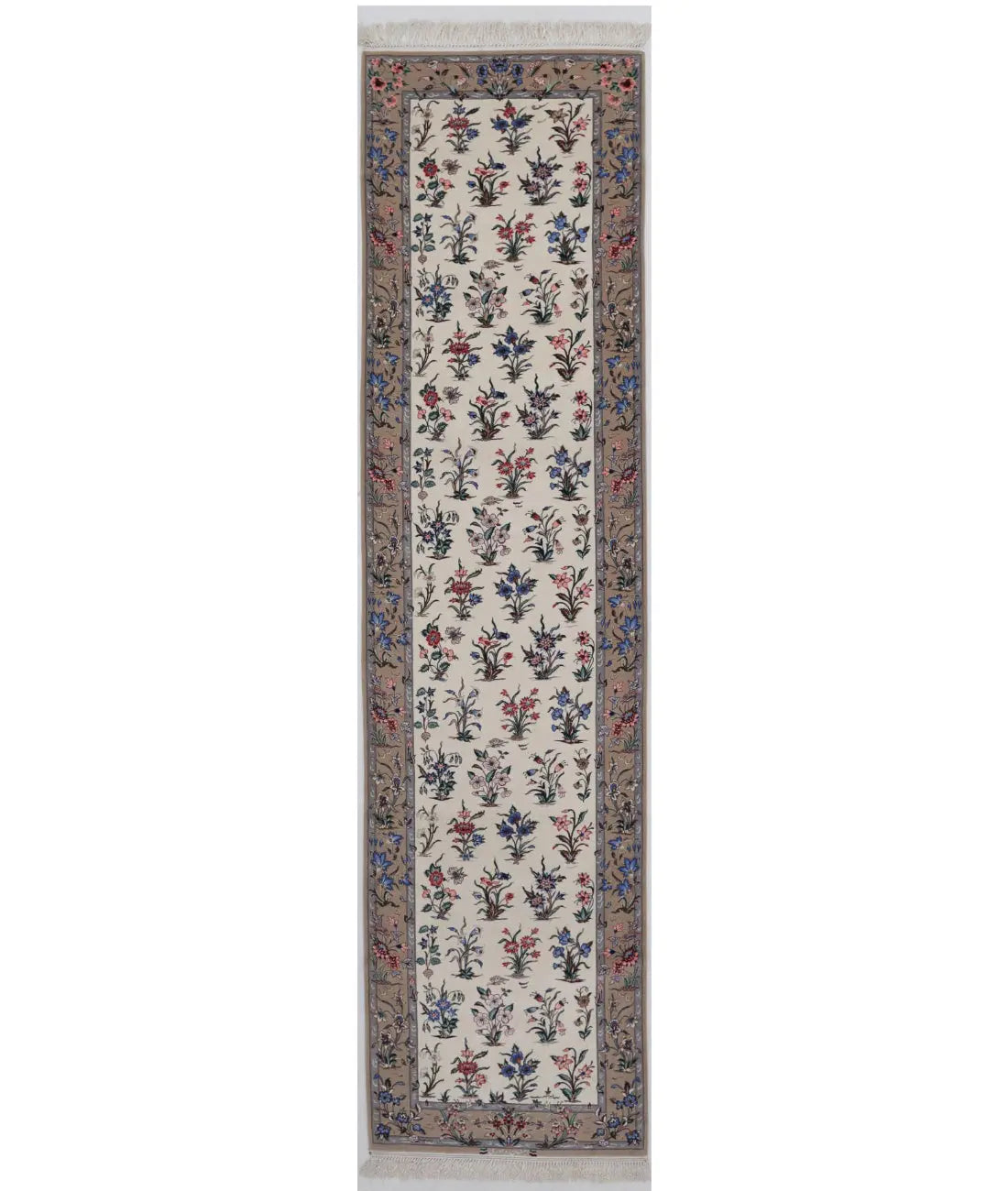 Hand Knotted Antique Masterpiece Persian Isfahan Wool &amp; Silk Rug - 2&#39;9&#39;&#39; x 11&#39;7&#39;&#39; - Arteverk Rugs Area rug