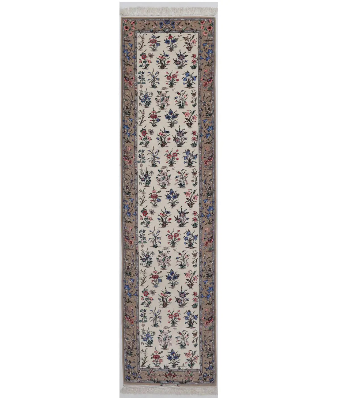 Hand Knotted Antique Masterpiece Oriental Isfahan Wool & Silk Rug - 2'9'' x 11'7''