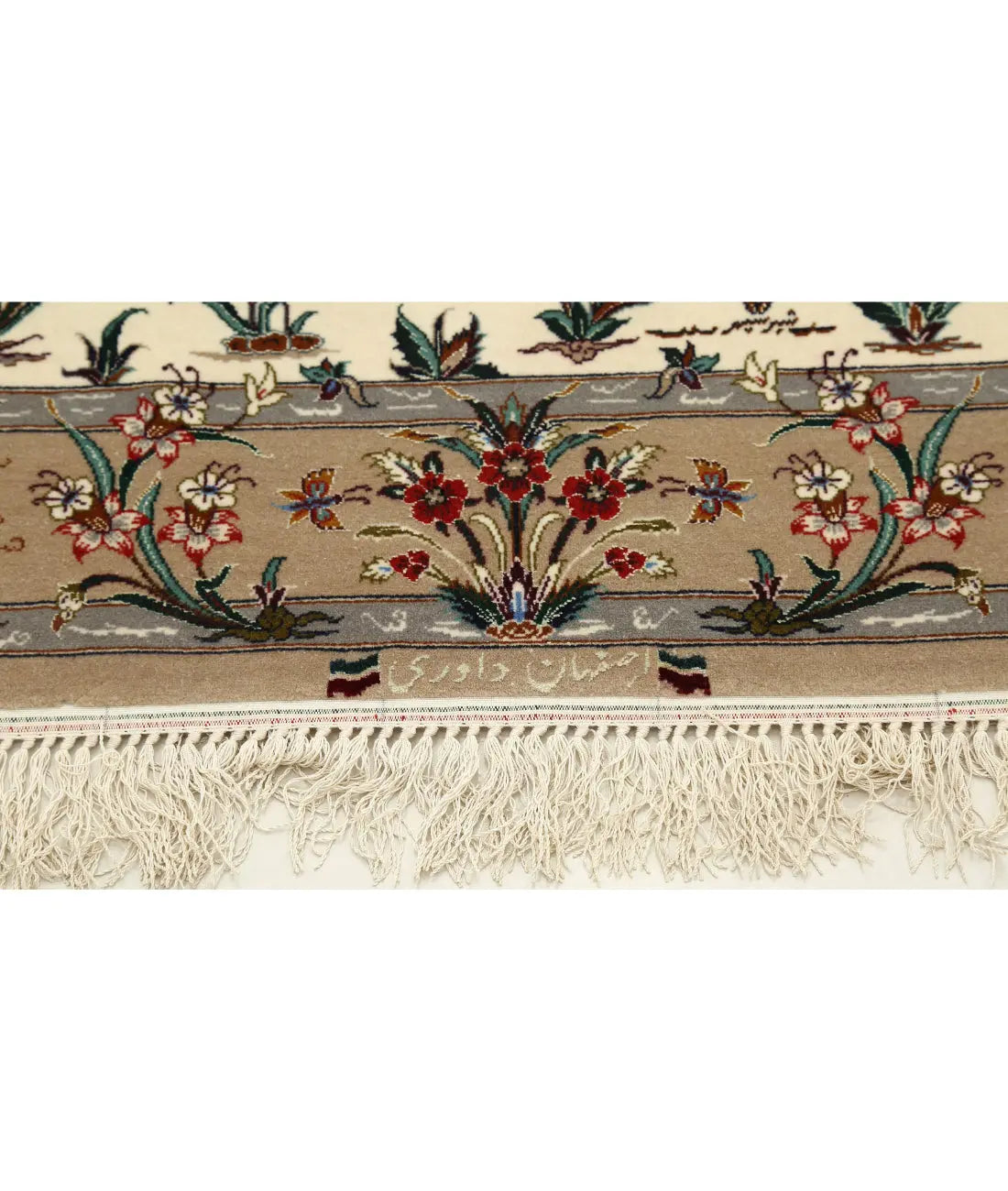 Hand Knotted Antique Masterpiece Persian Isfahan Wool & Silk Rug - 2'9'' x 11'7'' - Arteverk Rugs Area rug