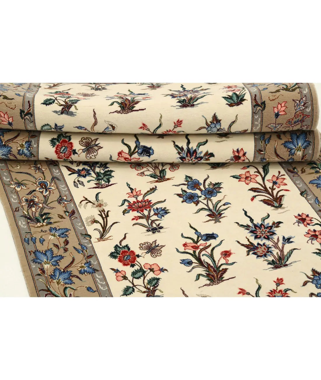 Hand Knotted Antique Masterpiece Persian Isfahan Wool & Silk Rug - 2'9'' x 11'7'' - Arteverk Rugs Area rug