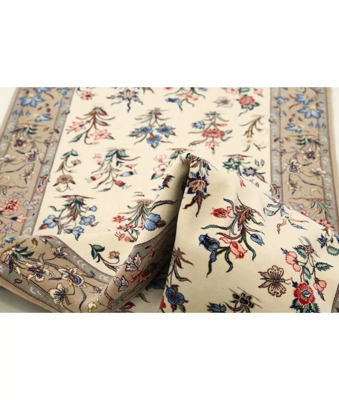 Hand Knotted Antique Masterpiece Persian Isfahan Wool & Silk Rug - 2'9'' x 11'7'' - Arteverk Rugs Area rug