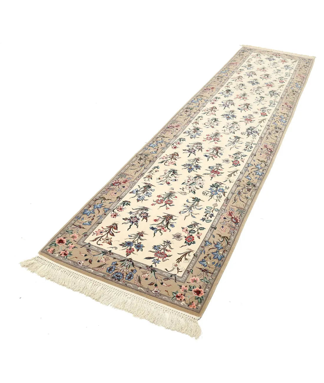 Hand Knotted Antique Masterpiece Persian Isfahan Wool & Silk Rug - 2'9'' x 11'7'' - Arteverk Rugs Area rug