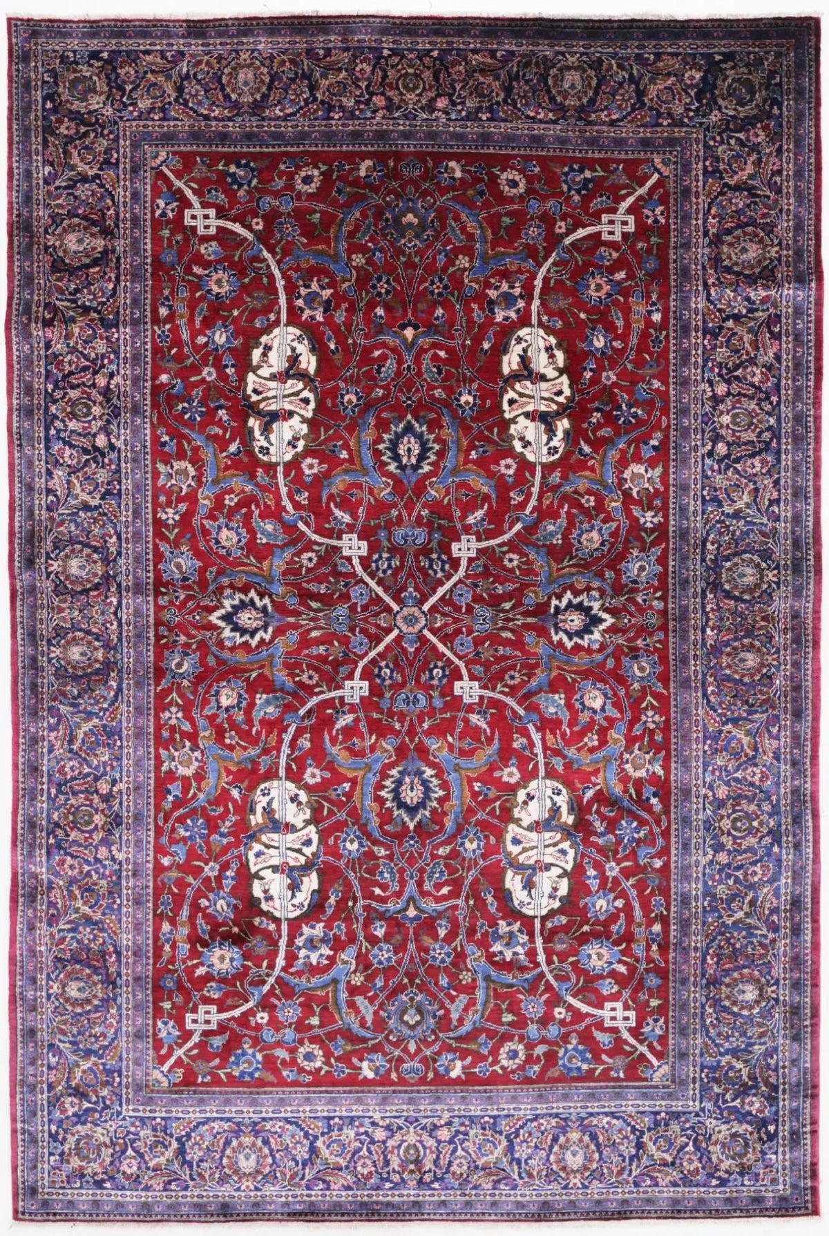 Hand Knotted Antique Masterpiece Persian Kashan Fine Silk Rug - 4&#39;5&#39;&#39; x 6&#39;9&#39;&#39; - Arteverk Rugs Area rug