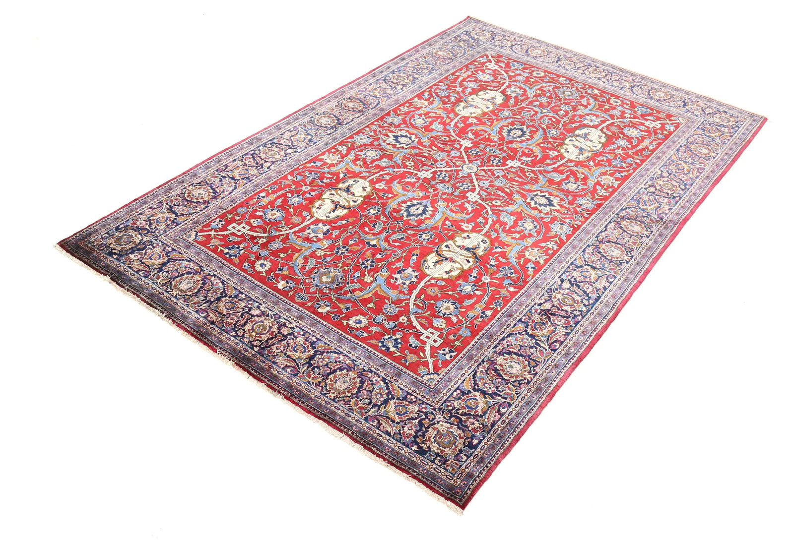 Hand Knotted Antique Masterpiece Persian Kashan Fine Silk Rug - 4'5'' x 6'9'' - Arteverk Rugs Area rug