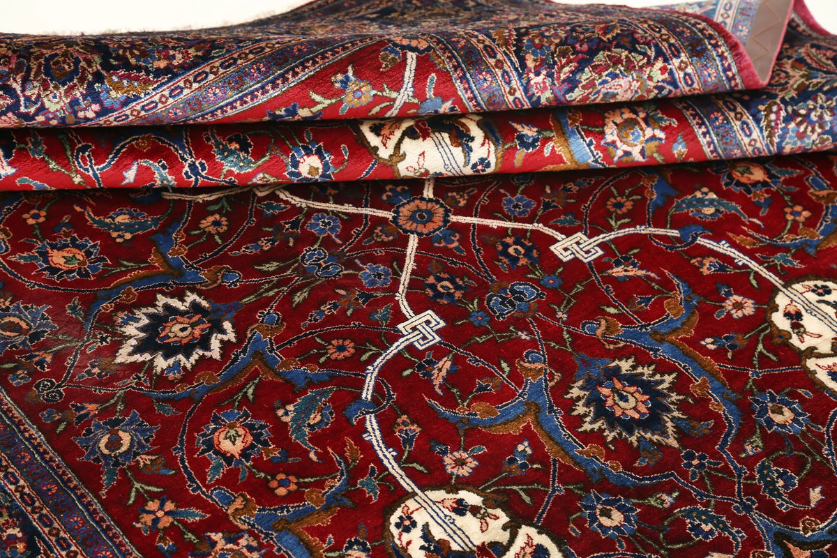 Hand Knotted Antique Masterpiece Persian Kashan Fine Silk Rug - 4'5'' x 6'9'' - Arteverk Rugs Area rug