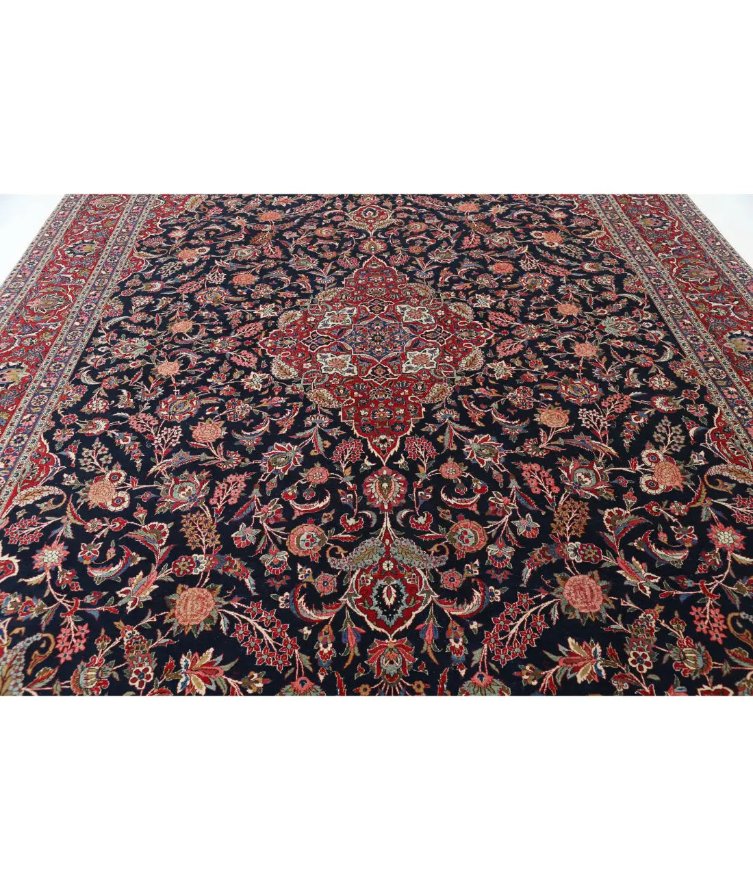 Hand Knotted Antique Masterpiece Persian Kashan Fine Wool Rug - 10'4'' x 14'4'' - Arteverk Rugs Area rug