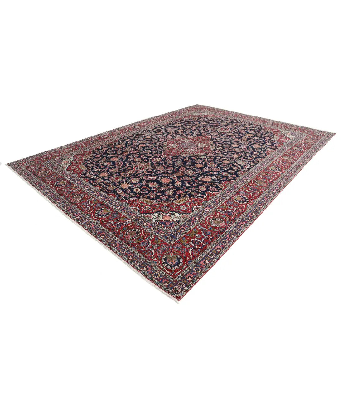 Hand Knotted Antique Masterpiece Persian Kashan Fine Wool Rug - 10'4'' x 14'4'' - Arteverk Rugs Area rug