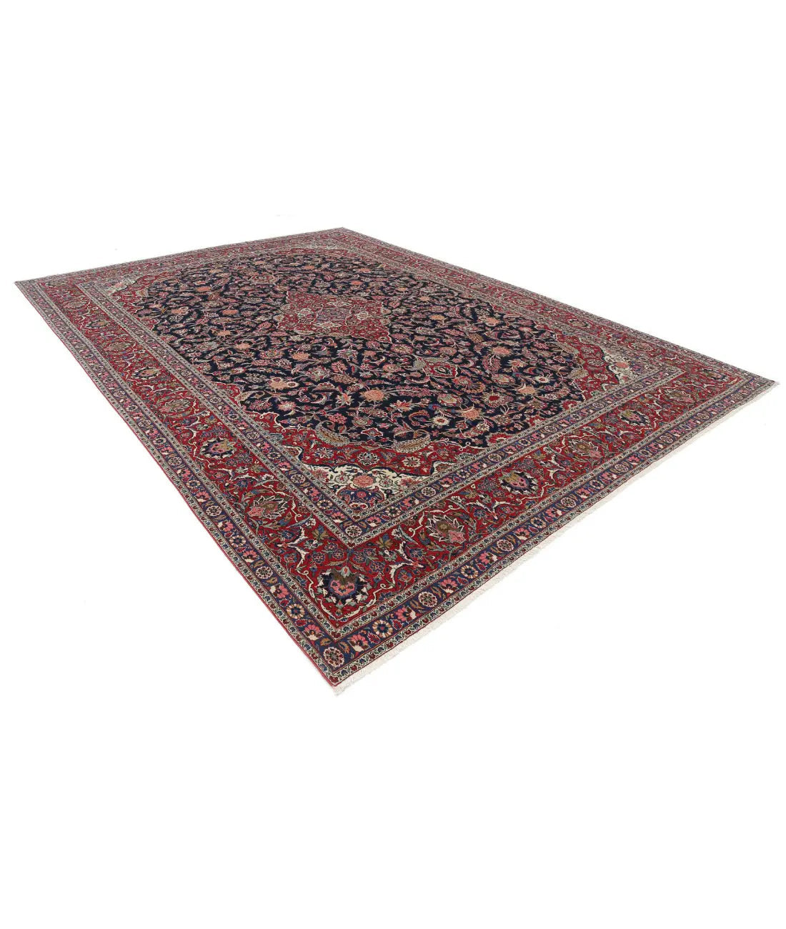 Hand Knotted Antique Masterpiece Persian Kashan Fine Wool Rug - 10'4'' x 14'4'' - Arteverk Rugs Area rug