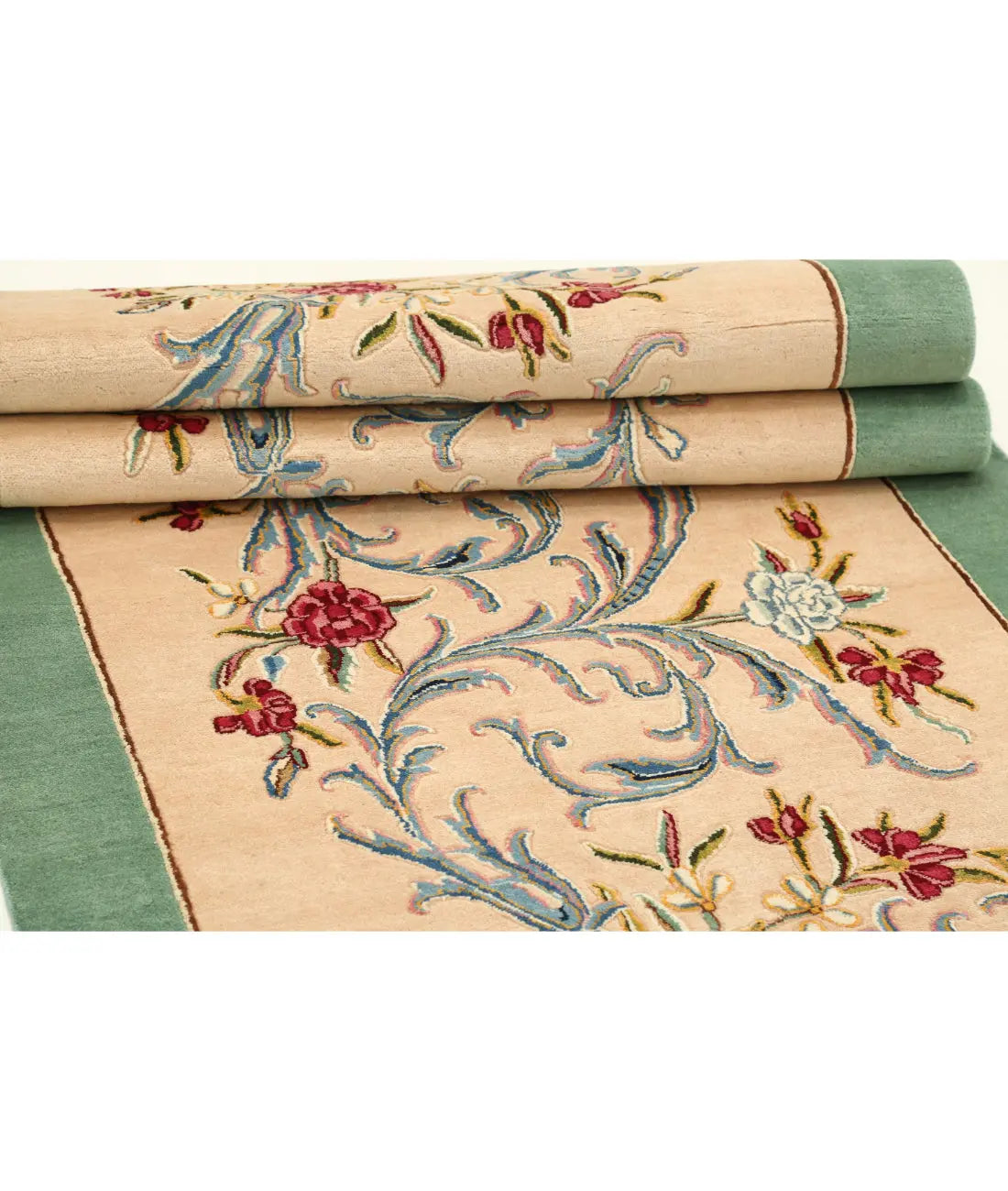 Hand Knotted Antique Masterpiece Persian Kerman Wool Rug - 3'3'' x 14'2'' - Arteverk Rugs Area rug