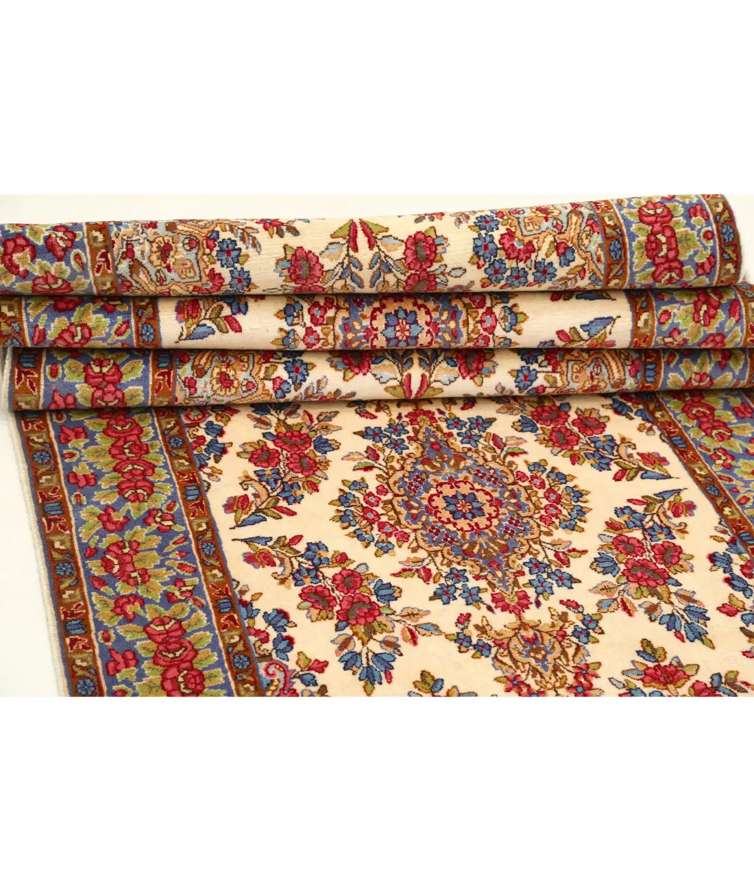 Hand Knotted Antique Masterpiece Persian Kerman Wool Rug - 3'5'' x 21'3'' - Arteverk Rugs Area rug