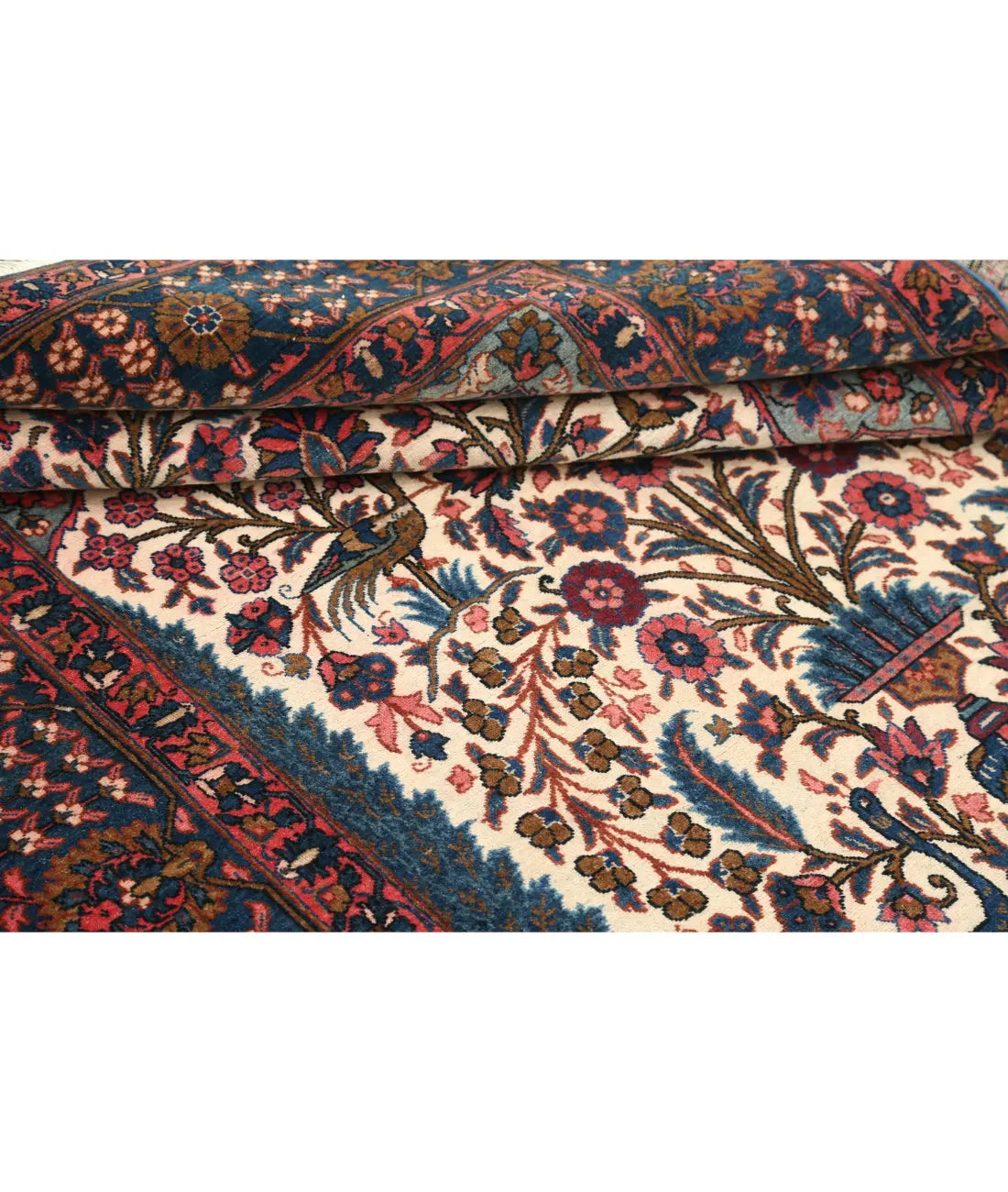 Hand Knotted Antique Masterpiece Persian Kerman Wool Rug - 4'5'' x 6'1'' - Arteverk Rugs Area rug