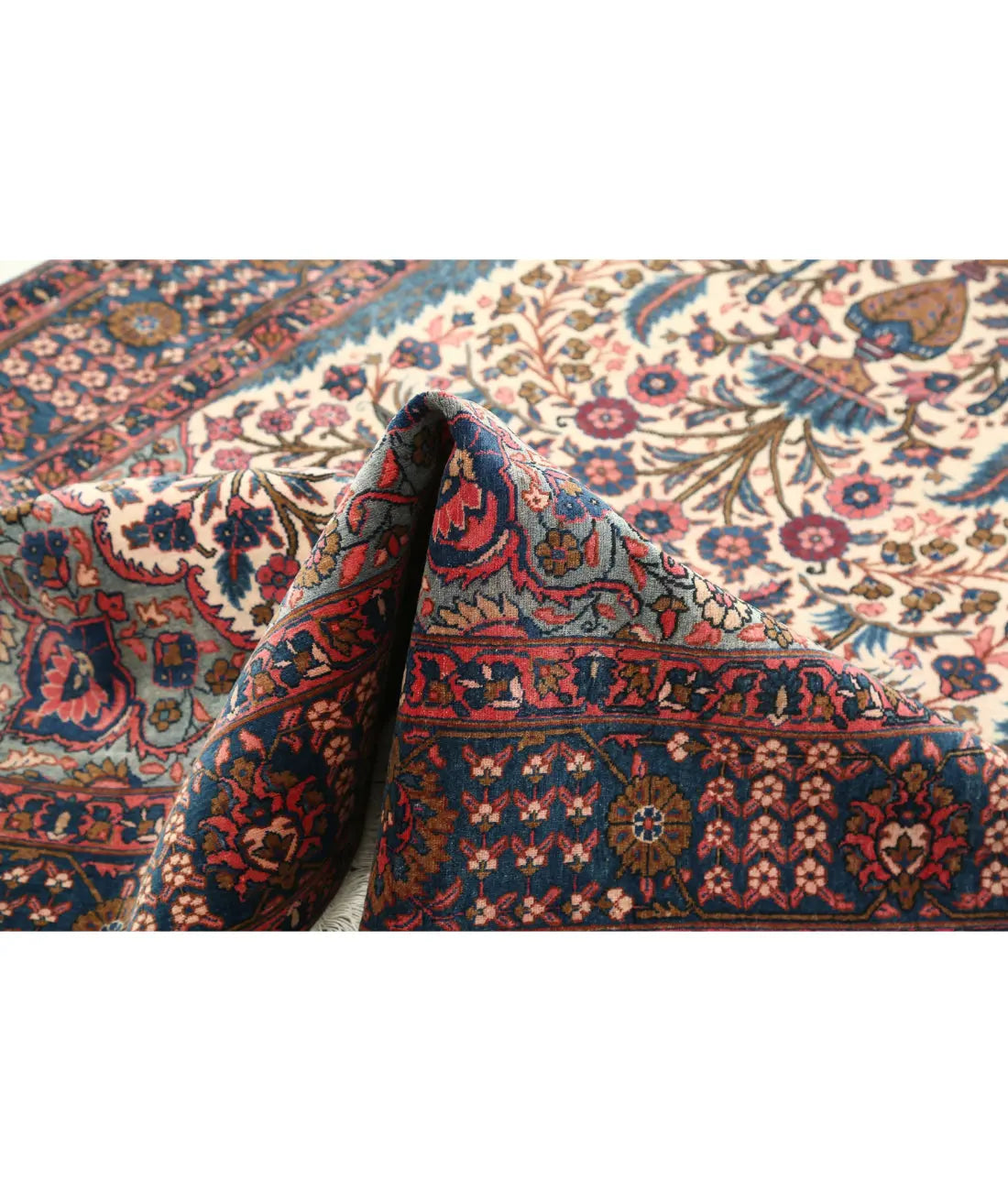 Hand Knotted Antique Masterpiece Persian Kerman Wool Rug - 4'5'' x 6'1'' - Arteverk Rugs Area rug