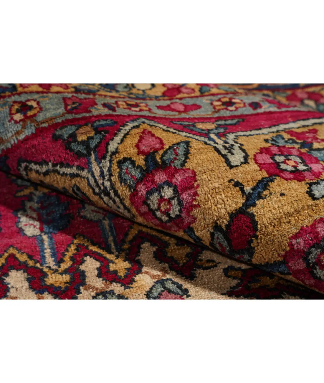 Hand Knotted Antique Masterpiece Oriental Kerman Wool Rug - 8'11'' x 11'7''