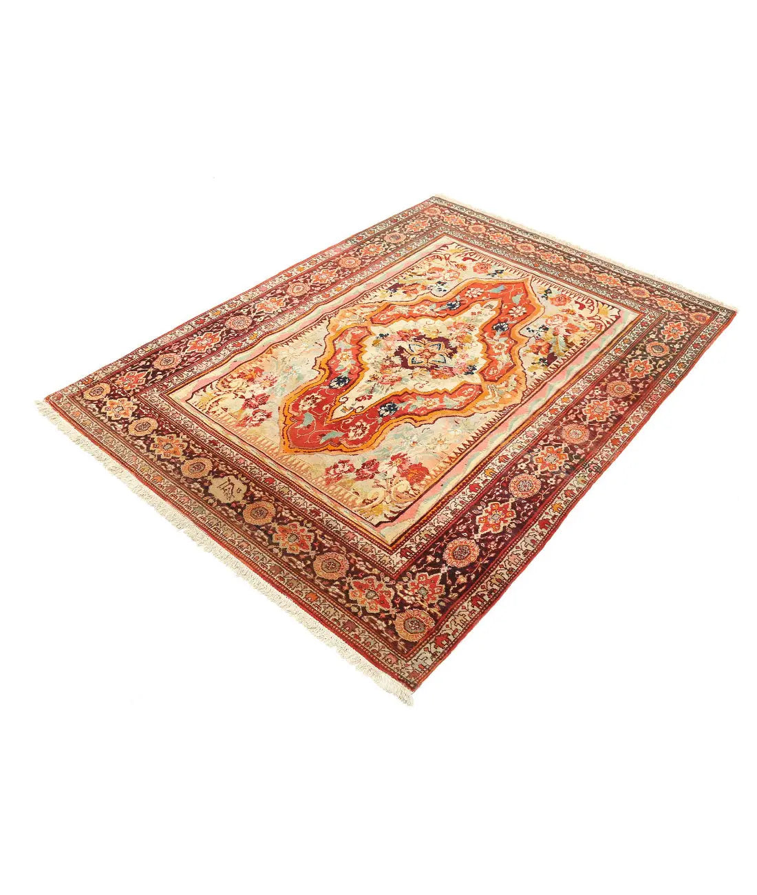 Hand Knotted Antique Masterpiece Persian Malayer Wool Rug - 4'5'' x 6'3'' - Arteverk Rugs Area rug