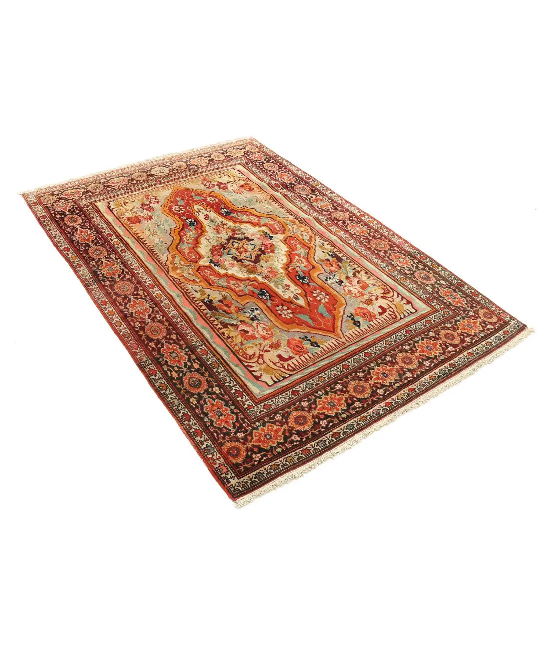 Hand Knotted Antique Masterpiece Persian Malayer Wool Rug - 4'5'' x 6'3'' - Arteverk Rugs Area rug