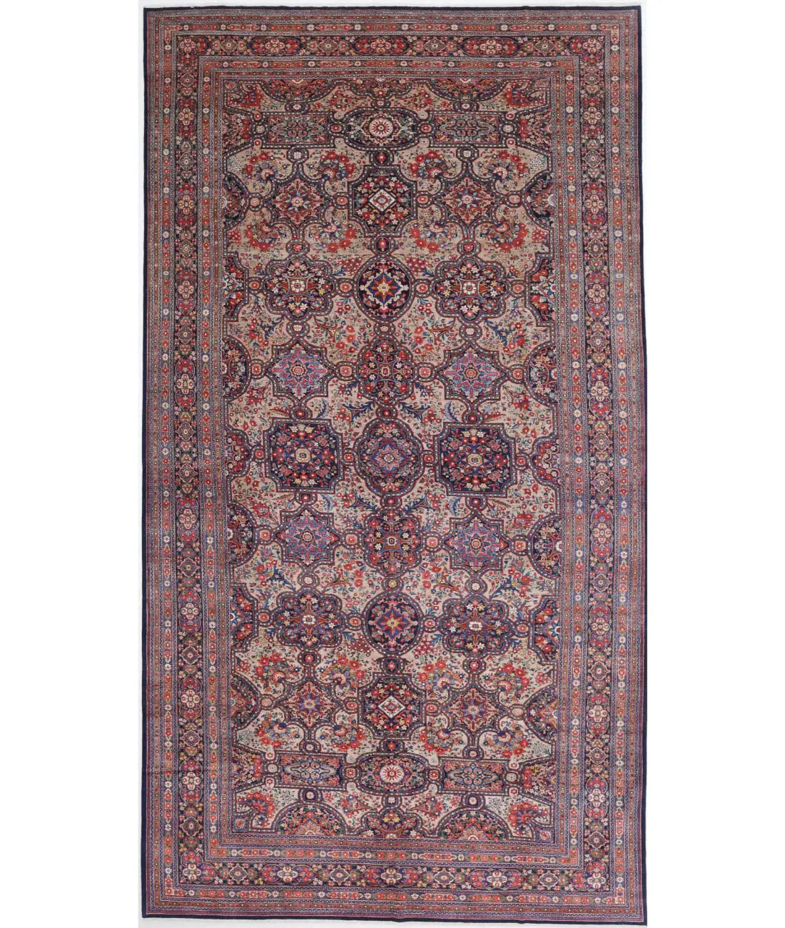 Hand Knotted Antique Masterpiece Oriental Tabriz Fine Wool Rug - 10'10'' x 20'7''