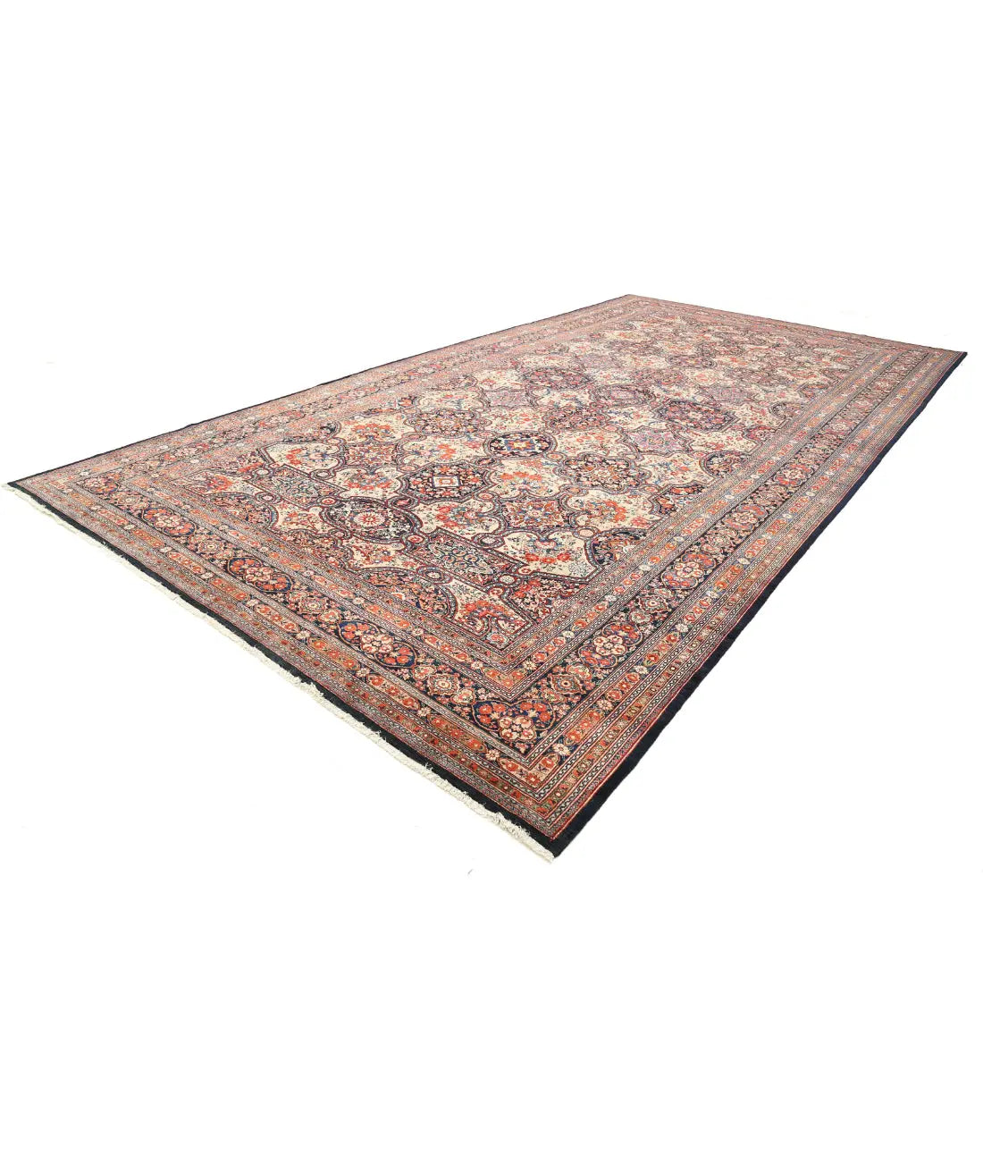 Hand Knotted Antique Masterpiece Persian Tabriz Fine Wool Rug - 10'10'' x 20'7'' - Arteverk Rugs Area rug