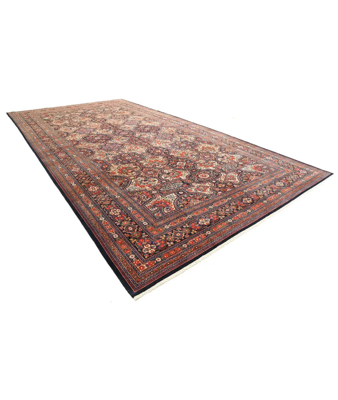 Hand Knotted Antique Masterpiece Persian Tabriz Fine Wool Rug - 10'10'' x 20'7'' - Arteverk Rugs Area rug