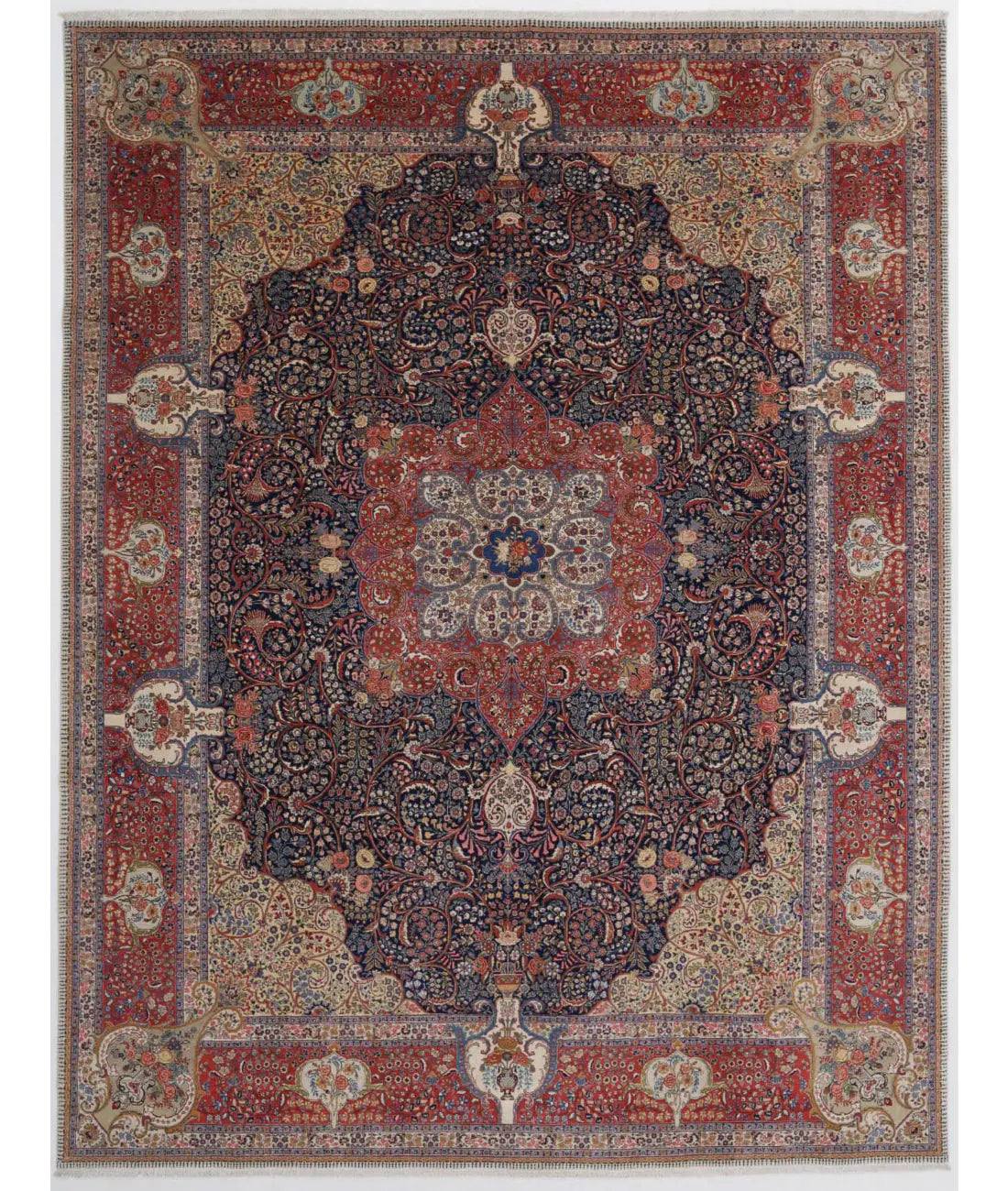 Hand Knotted Antique Masterpiece Persian Tabriz Fine Wool Rug - 10&#39;4&#39;&#39; x 13&#39;8&#39;&#39; - Arteverk Rugs Area rug