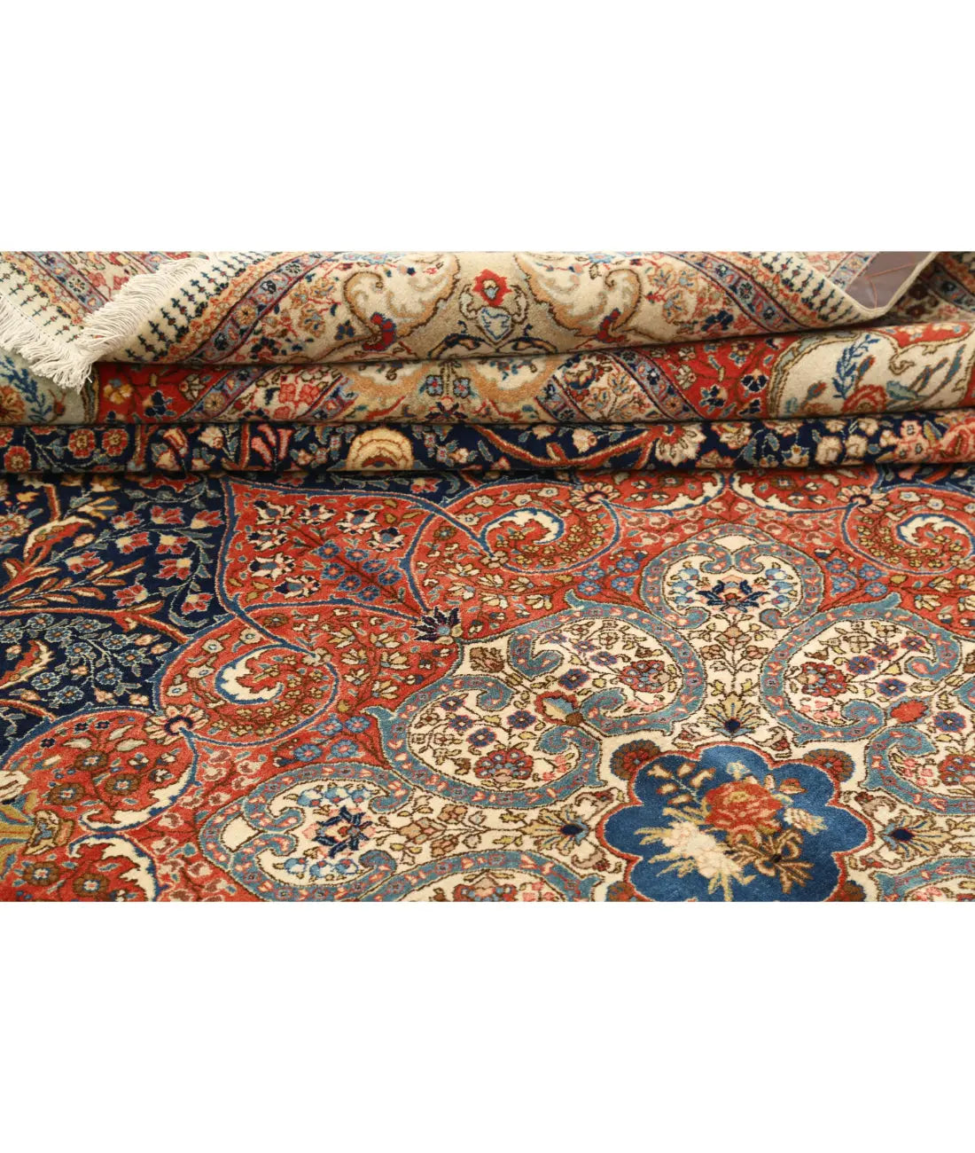 Hand Knotted Antique Masterpiece Persian Tabriz Fine Wool Rug - 10'4'' x 13'8'' - Arteverk Rugs Area rug