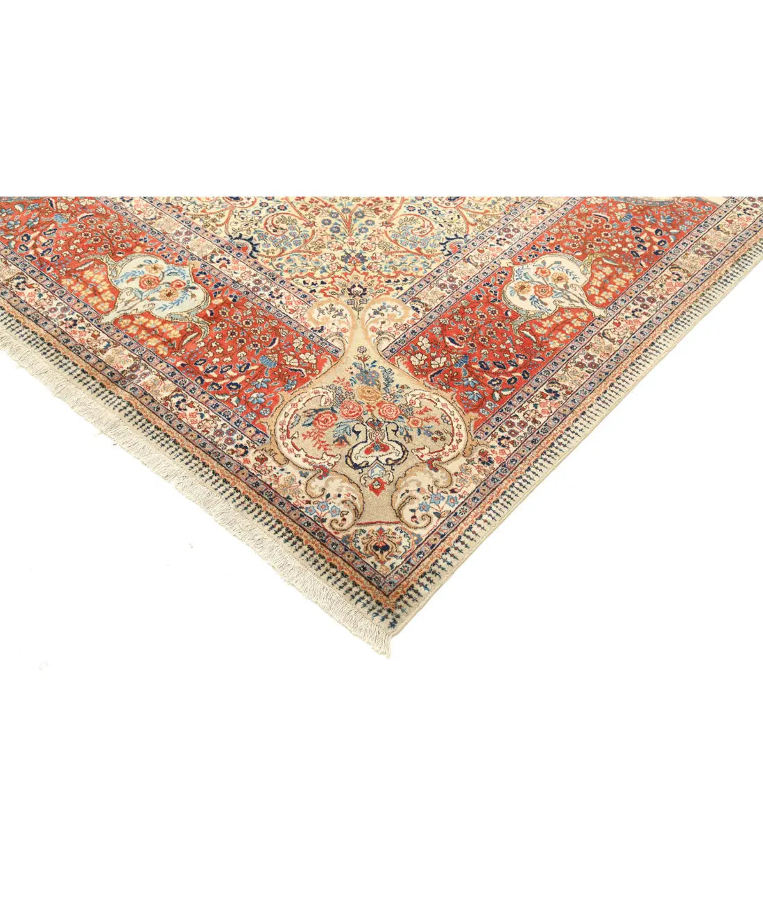 Hand Knotted Antique Masterpiece Persian Tabriz Fine Wool Rug - 10'4'' x 13'8'' - Arteverk Rugs Area rug