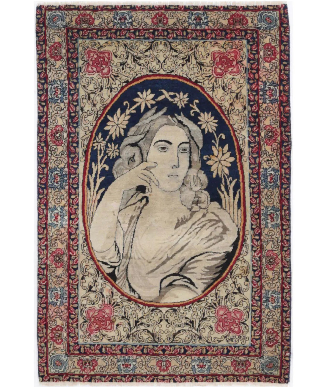 Hand Knotted Antique Masterpiece Persian Tabriz Fine Wool Rug - 1&#39;11&#39;&#39; x 2&#39;10&#39;&#39; - Arteverk Rugs Area rug