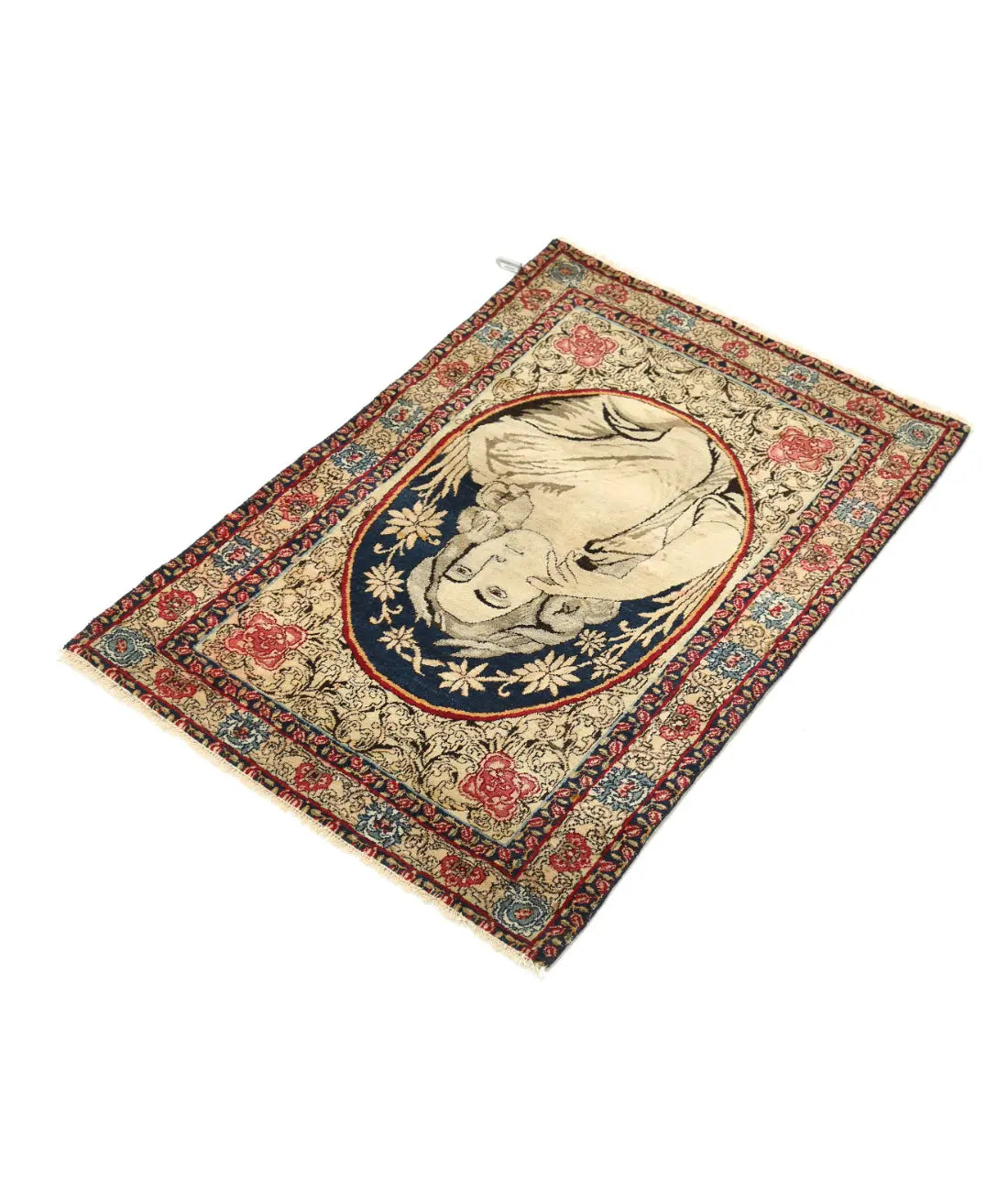 Hand Knotted Antique Masterpiece Persian Tabriz Fine Wool Rug - 1'11'' x 2'10'' - Arteverk Rugs Area rug