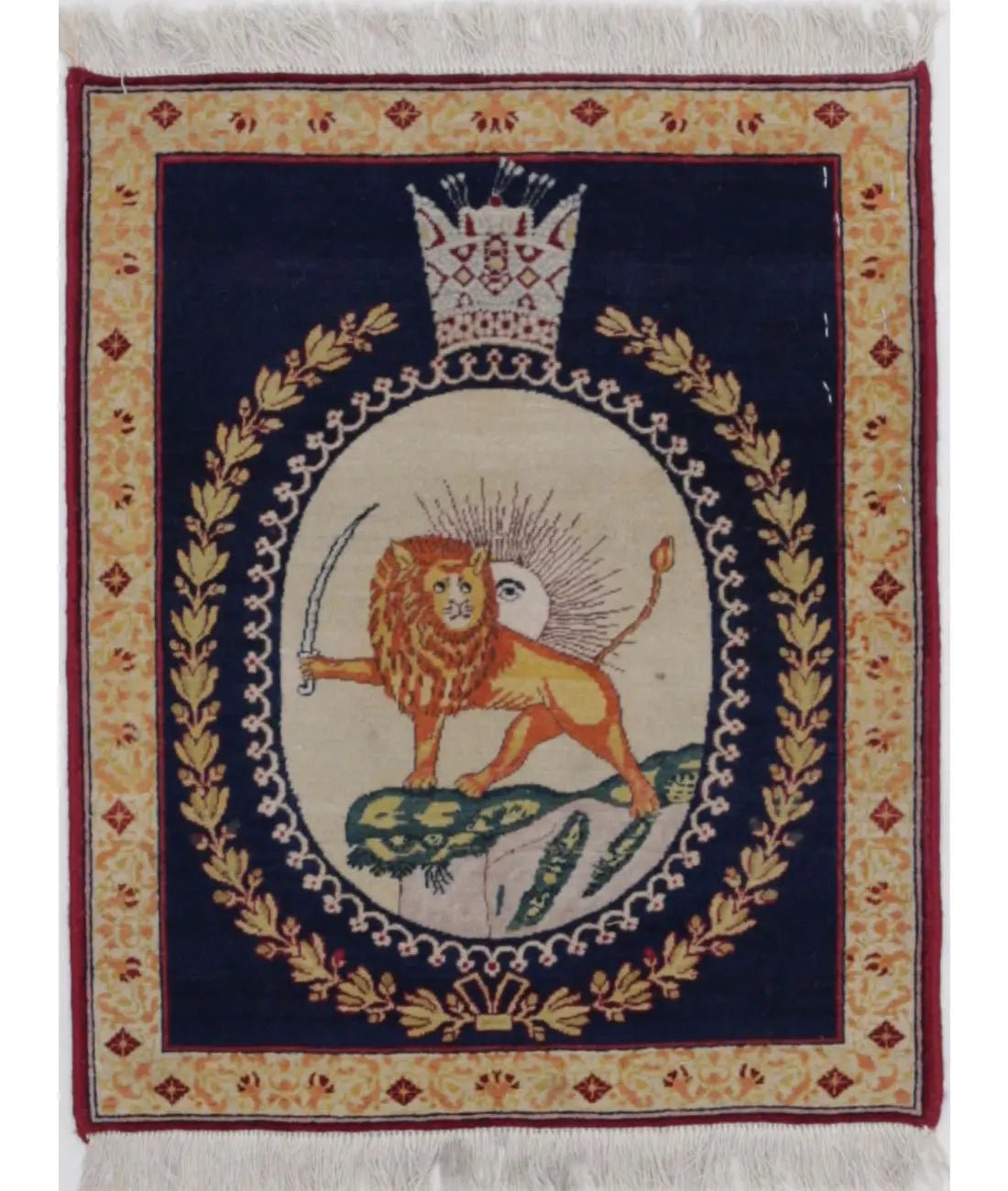 Hand Knotted Antique Masterpiece Oriental Tabriz Fine Wool Rug - 1'5'' x 1'9''