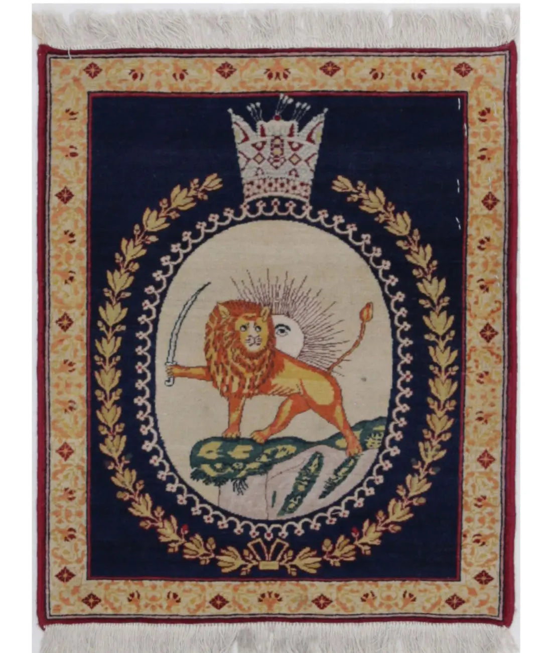 Hand Knotted Antique Masterpiece Oriental Tabriz Fine Wool Rug - 1'5'' x 1'9''