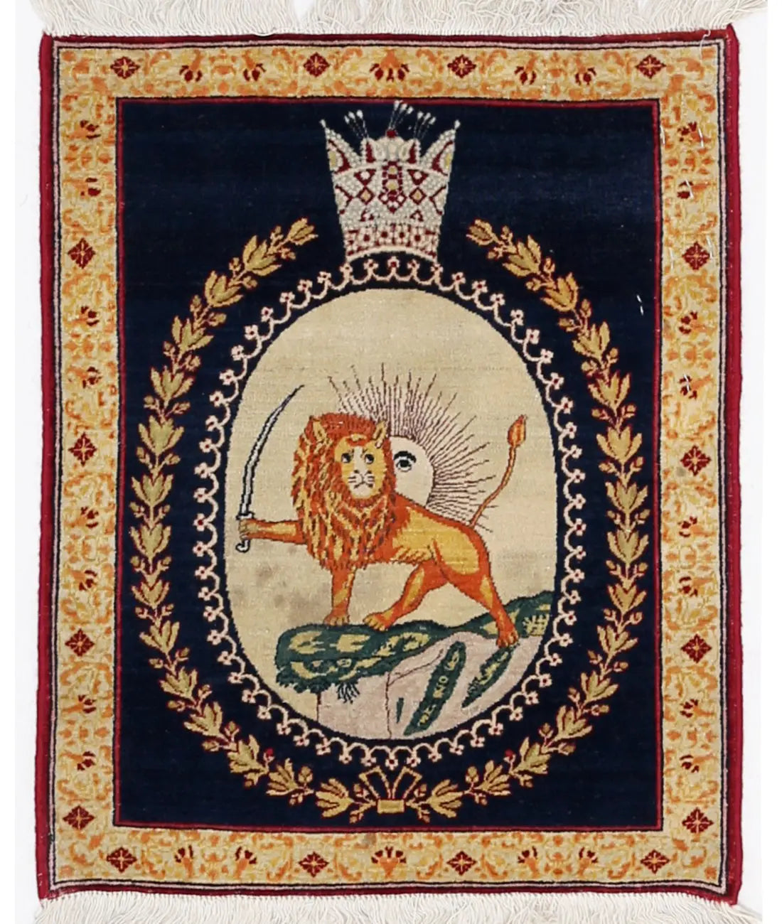 Hand Knotted Antique Masterpiece Oriental Tabriz Fine Wool Rug - 1'5'' x 1'9''