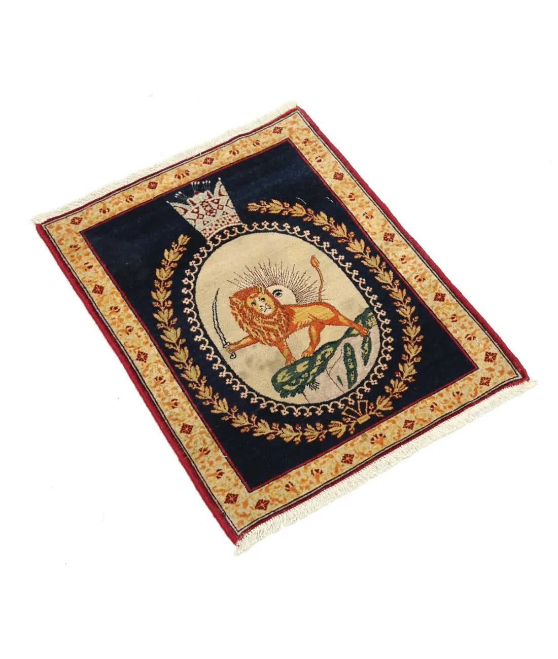 Hand Knotted Antique Masterpiece Oriental Tabriz Fine Wool Rug - 1'5'' x 1'9''