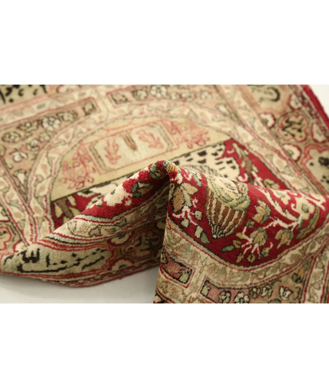 Hand Knotted Antique Masterpiece Persian Tabriz Fine Wool Rug - 2'0'' x 2'9'' - Arteverk Rugs Area rug