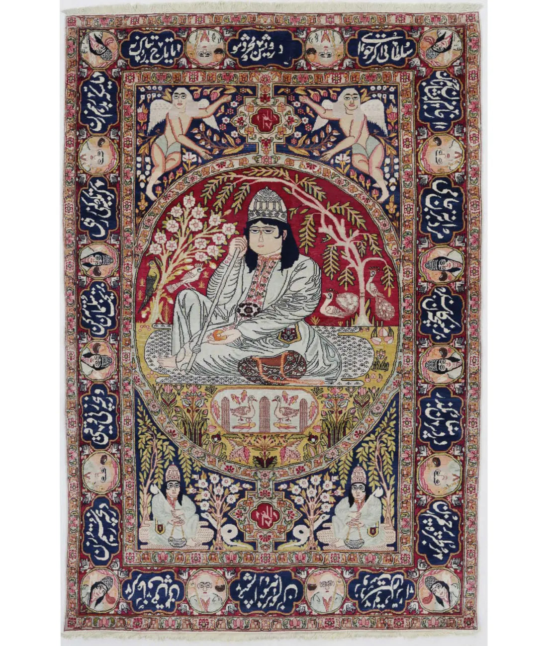 Hand Knotted Antique Masterpiece Persian Tabriz Fine Wool Rug - 4&#39;4&#39;&#39; x 6&#39;6&#39;&#39; - Arteverk Rugs Area rug
