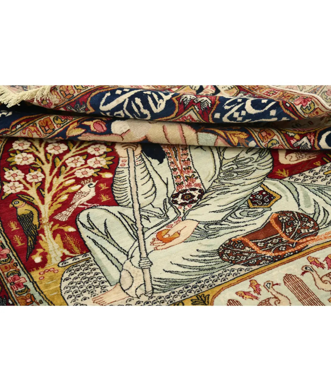 Hand Knotted Antique Masterpiece Persian Tabriz Fine Wool Rug - 4'4'' x 6'6'' - Arteverk Rugs Area rug